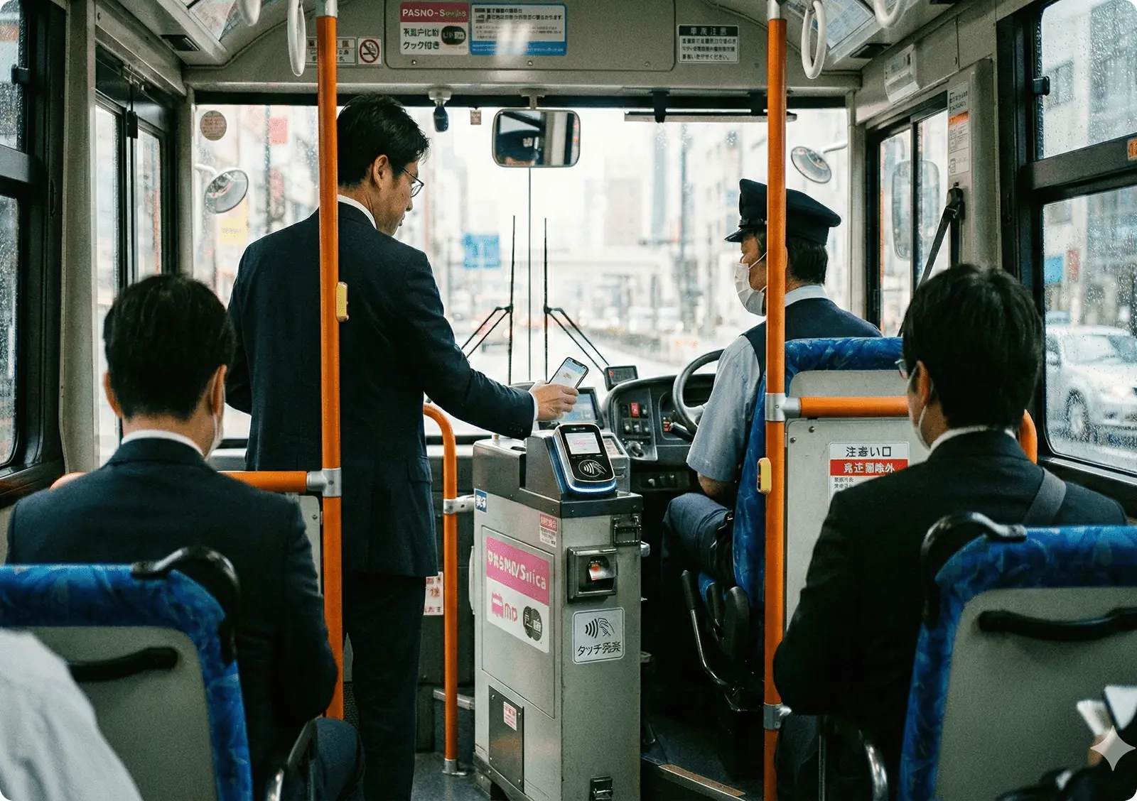 バス停に設置されたデジタルサイネージ