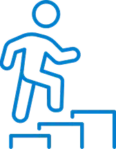 人が階段を上がるイラスト